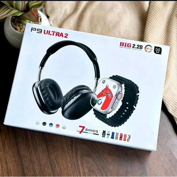 Reloj P9 ULTRA 2 + Audífonos + 2 correas