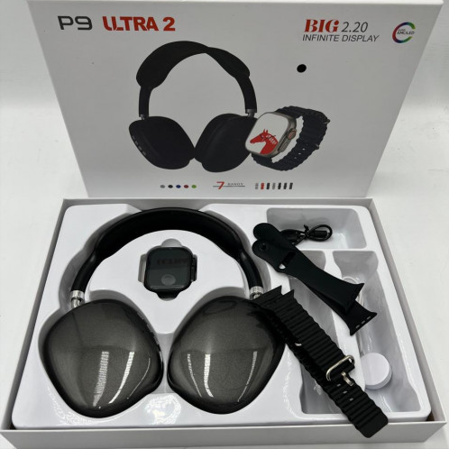 Reloj P9 ULTRA 2 + Audífonos + 2 correas
